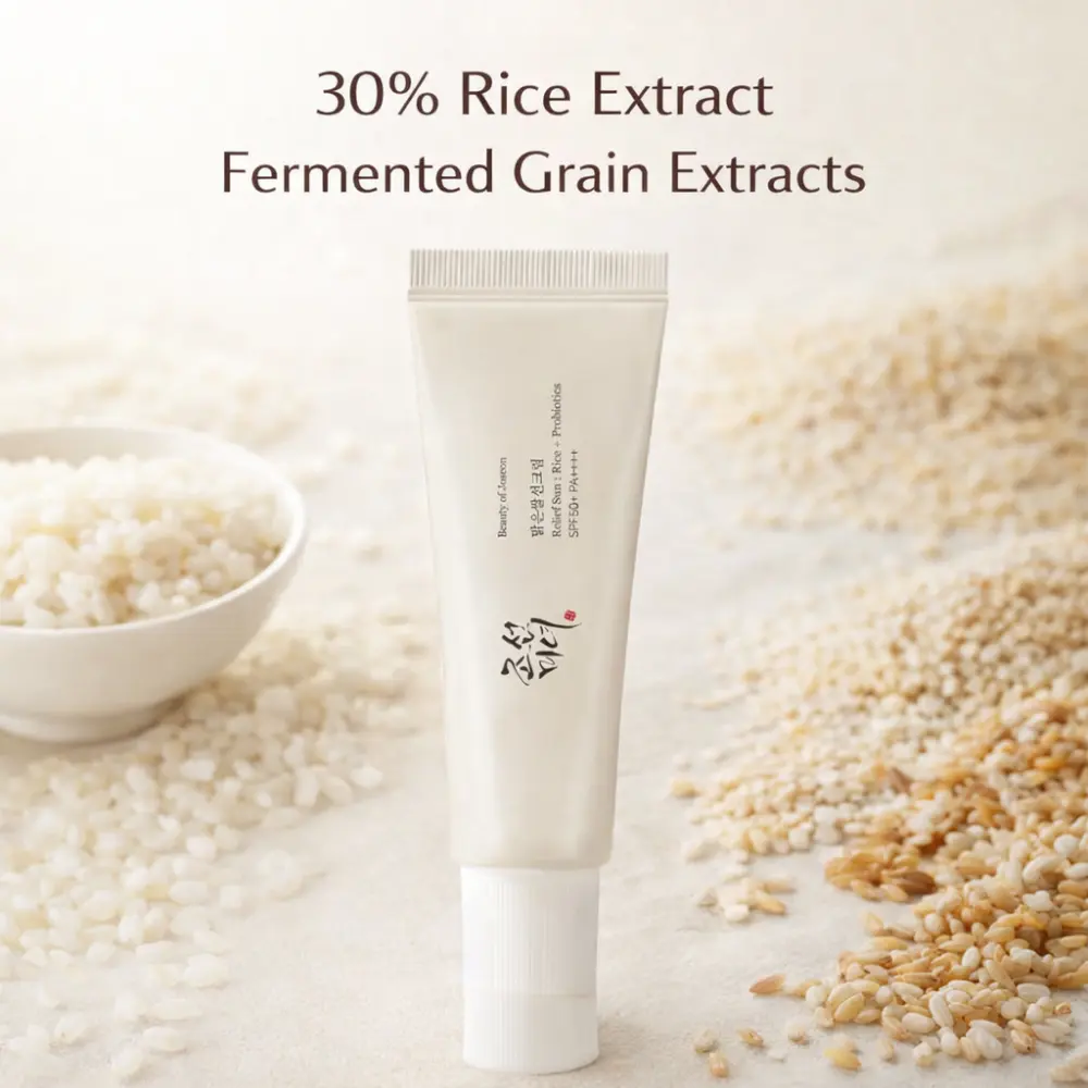 Relief Sun Beauty of Joseon – lekki krem przeciwsłoneczny SPF50+ z ekstraktem z ryżu i sfermentowane ziarna